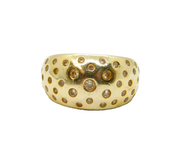 Gold On Sterling Silver Multi-Stone CZ Graduating Band Ring Modern c1990 Size N