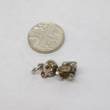 Sterling Silver Articulated Teddy Bear Charm Pendant Vintage c1970