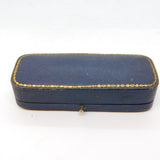 Edwardian Blue Tooled Leather Jewellery Brooch Box Antique c1910s