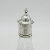George II Pair of Sterling Silver Topped Cut Glass Sauce Bottles Antique c1750