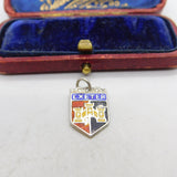 Sterling Silver Enamel Exeter Drop Charm Pendant Vintage c1970