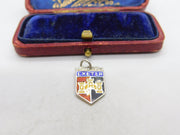 Sterling Silver Enamel Exeter Drop Charm Pendant Vintage c1970
