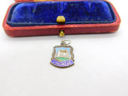 Sterling Silver and Enamel Grasmere Travel Shield Charm Pendant Vintage c1970