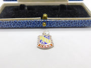 Sterling Silver & Enamel Herm Island Shield Charm Pendant Vintage c1970