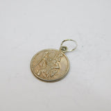 Sterling Silver St Christopher Disc Charm Pendant Vintage c1970