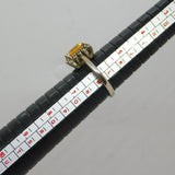 Sterling Silver Yellow & Clear Crystal Dress Ring Vintage c1970 Size L 1/2