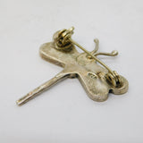 Mexican Style Sterling Silver & Resin Set Dragonfly Brooch Pin Vintage