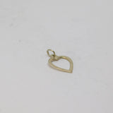Sterling Silver Simple Open Heart Drop Charm Pendant Vintage c1970