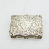 Nathaniel Mills Large Sterling Silver Floral Vinaigrette Antique 1845 Birmingham