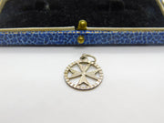 Sterling Silver Maltese Charm Pendant Vintage c1970