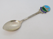Sterling Silver & Enamel Tewkesbury Souvenir Spoon Vintage 1959 Birmingham