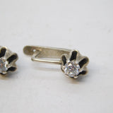 20th Century Russian .875 Silver & 0.33ct Spinel Hook Earrings Vintage c1950s