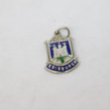 Sterling Silver Enamel Edinburgh Shield Charm Pendant Vintage c1970