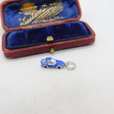 Sterling Silver Enamel Motor Car Charm Pendant Vintage c1970