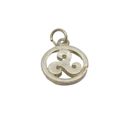 Sterling Silver Celtic Pattern Round Charm Pendant Vintage c1970