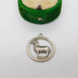 Sterling Silver Aries the Ram Zodiac Charm Pendant Vintage c1970