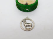Sterling Silver Aries the Ram Zodiac Charm Pendant Vintage c1970
