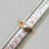 Sterling Silver Mixed Semi-Precious Stone Mosaic Ring Modern c1990 Size N 1/2