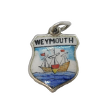 Sterling Silver Enamel Weymouth Charm Pendant Vintage c1970
