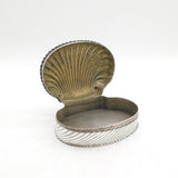 Victorian Sterling Silver Large Shell Form Jewellery Box Antique 1890 Birmingham