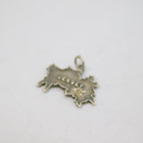 Sterling Silver Jersey Geographical Outline Souvenir Charm Pendant Vintage c1970