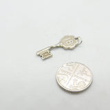 Sterling Silver 18th Birthday Key Charm Pendant Vintage c1970
