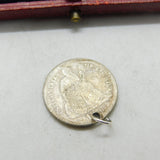 USA Sterling Silver One Dime Coin Charm Antique 1876 Victorian