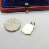 Sterling Silver and Enamel St. Ives Travel Shield Charm Pendant Vintage c1970