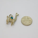 Sterling Silver Turquoise Set Llama Travel Souvenir Pendant Modern c1990s
