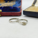 Sterling Silver Engagement and Wedding Ring Duo Charm Pendant Vintage c1970