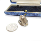 Sterling Silver Police Helmet Charm Pendant Vintage c1970