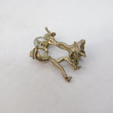Sterling Silver Spanish Flamenco Dancers Charm Pendant Vintage c1970