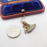 Sterling Silver Sailing Ship Charm Pendant Vintage c1970