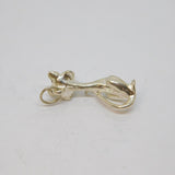 Sterling Silver Cat Charm Pendant Vintage c1970