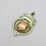 Sterling Silver Gilt Shield Form Fob Medal Antique 1928 Birmingham