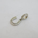 Sterling Silver CZ Horseshoe Bracelet Charm Or Pendant Contemporary c2000s