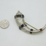 Victorian Scottish Sterling Silver & Agate Large Dirk Brooch Antique c1860s