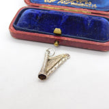 Sterling Silver Concert Harp Charm Pendant Vintage c1970