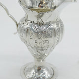 George III Sterling Silver Floral Embossed Cream Jug Antique 1750 London