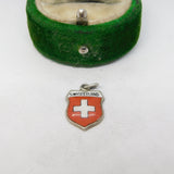Sterling Silver Switzerland Enamel Charm Pendant Vintage c1970