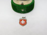 Sterling Silver Switzerland Enamel Charm Pendant Vintage c1970