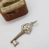 Sterling Silver 21st Birthday Key Charm Pendant Vintage c1970
