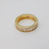 Sterling Silver Gilt Channel Set CZ Eternity Band Ring Modern c2000 Size O 1/2