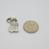 Sterling Silver & Gold Diamond Set 16th Birthday Charm Pendant Modern c2000s