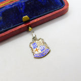 Sterling Silver and Enamel Windemere Travel Shield Charm Pendant Vintage c1970