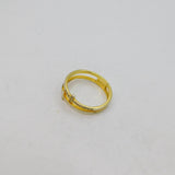 Gold On Sterling Silver Spinel Set Two Crosses Dress Ring Modern c1990 Size L