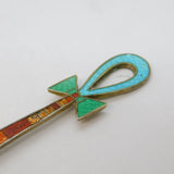 20th Century Egyptian .800 Silver & Enamel Souvenir Spoon Antique c1930s