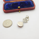 Sterling Silver and Red Agate Charm Pendant Vintage c1970