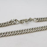 Chunky Sterling Silver Curb Link Chain Necklace Vintage 18" Length 47g