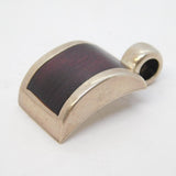 Sterling Silver Large Dark Wood Set Studio Pendant Vintage c1980s